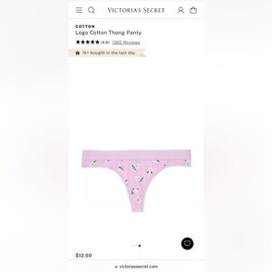 Logo Cotton Thong Panty